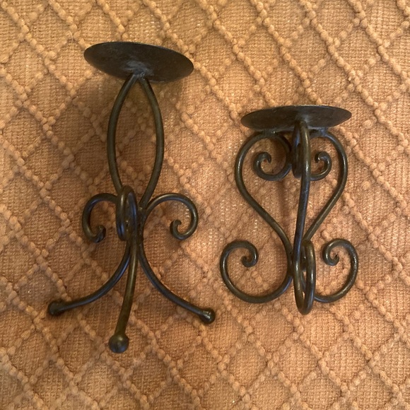 Unique Vintage Candle Holder Stands Industrial Metal Style - Picture 4 of 4
